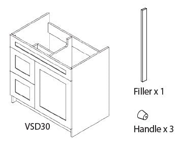 Vanity, All-in-one, Door and drawer