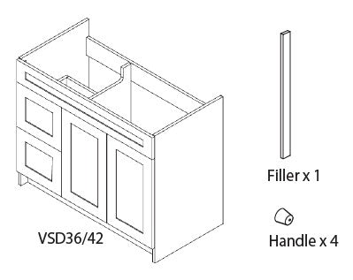 Vanity, All-in-one, Door and drawer